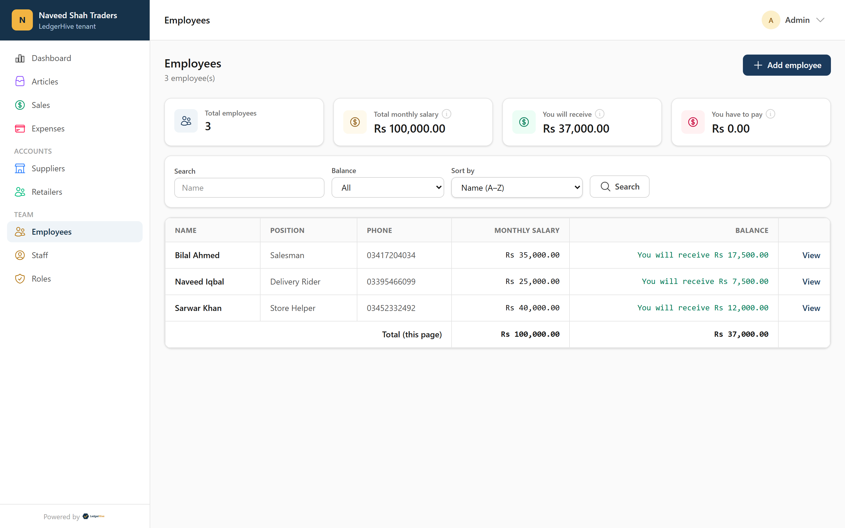 Pay staff & track salaries